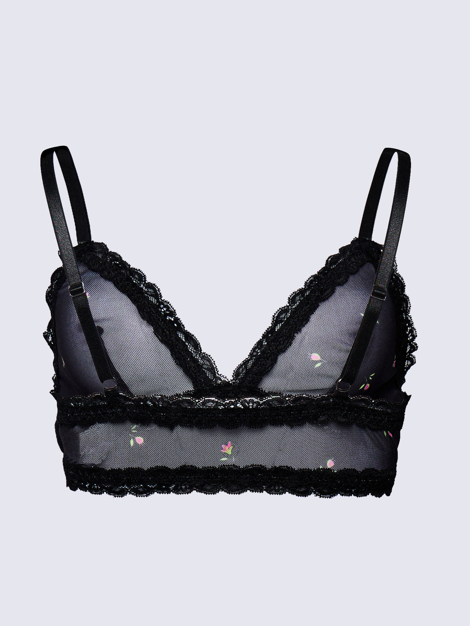 AiiRZ Floral Mesh Bralette With Lace Trim