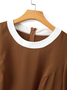 GlowEve CURVE Women's Spring/Summer Solid Color Round Neck Short Sleeve Elegant Minimalist Dress - Multicolor - View 8