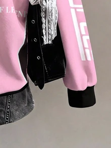 Coolane New Fall/Winter Women's Collar Zipper Sweatshirt/Y2K/Streetwear/Going Out/Back To School/Holiday/Autumn//Casual/Preppy Style/CLUB/Chic/Racing Pattern - Multicolor - View 4