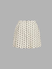 SHEIN MOD 女款波點荷葉邊上衣與迷你裙休閒日常套裝 - 彩色 - 查看 11