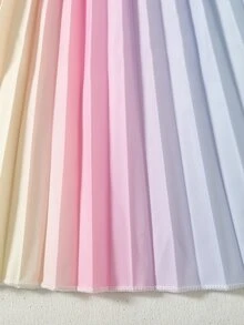 SHEIN 女婴3个月-3岁连衣裙，1件套休闲可爱日常夏季女童装，彩色无袖褶皱连衣裙 - 彩色 - 查看 5