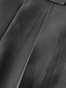 SHEIN MOD Women's Jacket With Front Buttons And Bandeau Dress Suit Set Teachers' Day Office Dark Grey Summer Elegant - Grey - View 13