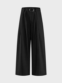 FeverCity Men's Solid Color Casual Versatile Daily Wear Long Pants - Black - View 8
