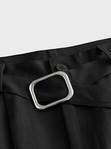 FeverCity Men's Solid Color Casual Versatile Daily Wear Long Pants - Black - View 3