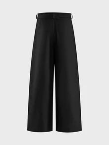 FeverCity Men's Solid Color Casual Versatile Daily Wear Long Pants - Black - View 6