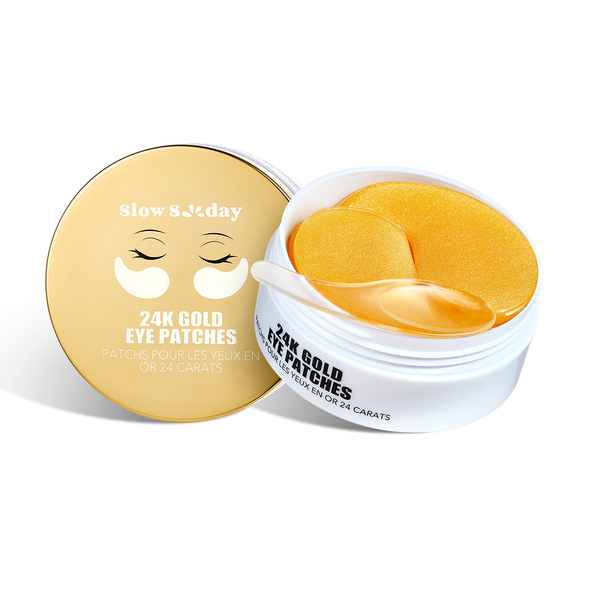 Shein Gold/Dark Slowsunday 24K Eye Patches, 60Pcs, Korean Collagen Eye Mask, Under Eye Patches, With 24K & Collagen & Sodium Hyaluronate, Diminish Eye Bags, Improve Circles, For Puffy Eyes, Y2k, Ideal For Summer & Autumn, Back To School