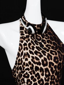 SHEIN ICON 女士豹纹露背简约休闲 Y2K 哥特式派对外出露背上衣，适合日常穿着 - 彩色 - 查看 5