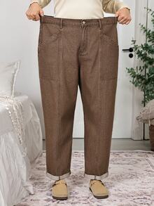 EMERY ROSE EMERY ROSE Plus 1pc High Waist Tapered Leg Jeans Fall/Winter - Brown - View 5