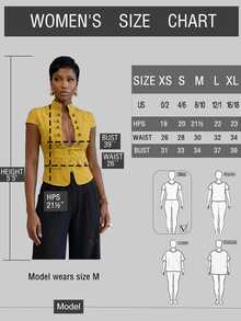 BamGlimmer Mustard Yellow Stand Collar Deep V-Neck Zipper Design Elegant Fashion Commute Work Versatile Top Summer - Yellow - View 4
