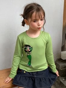 THE POWERPUFF GIRLS X DAZY Áo thun cho bé gái trẻ mùa thu - Nhiều màu - Xem 13