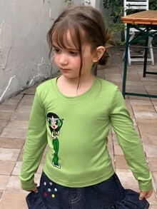 THE POWERPUFF GIRLS X DAZY Áo thun cho bé gái trẻ mùa thu - Nhiều màu - Xem 2