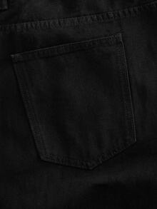 Manfinity Joysei Plus Size Men's Solid Color Simple Flared Jeans - Black - View 5