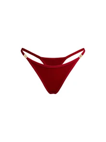 Ocili 5件装 女士纯色环扣时尚低腰丁字裤 - 彩色 - 查看 3
