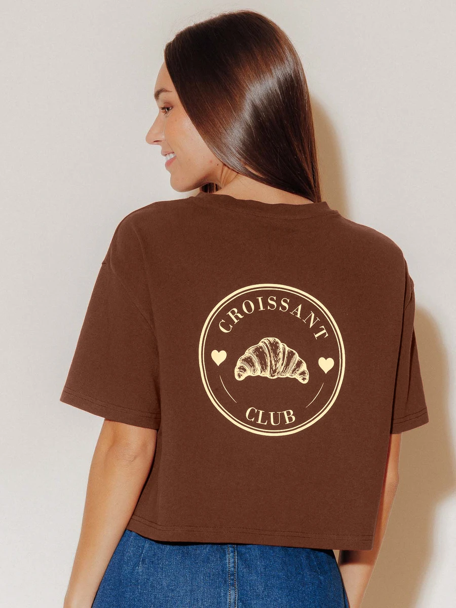 Pimkie Edition Kaos Crop Top Wanita Warna Cokelat dengan Motif Grafis, Pakaian Kasual Sehari-hari - Coklat - View 1