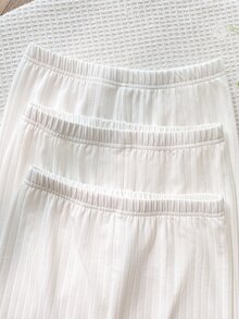 Tween Girl Bow Decor White Leggings 3pcs/Set - White - View 2