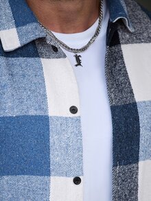 Manfinity CasualCool 男士格紋單排扣休閒百搭日常旅行襯衫 - 彩色 - 查看 8