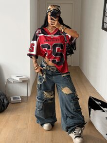 Coolane 女款春夏 Y2K 街頭風復古數位印花短袖 T 恤 - 彩色 - 查看 5