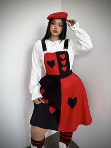 Whyspr Gaun Cosplay Halloween Ukuran Besar dengan Motif Halloween dan Tali Bahu Tipis - Merah - View 4