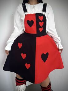 Whyspr Gaun Cosplay Halloween Ukuran Besar dengan Motif Halloween dan Tali Bahu Tipis - Merah - View 5