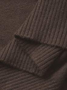 Dazy-Less Casual Business Style Solid Color Sweater, Autumn - Khaki - View 3