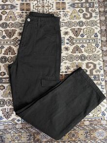 DAZY Women's Cargo Pocket Wide Leg Loose Casual Versatile Denim Jeans Fall - Black - View 3