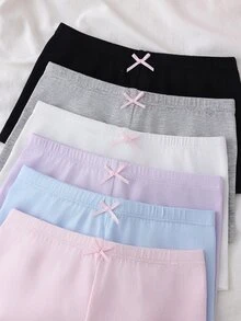 6件/包 女童純色馬卡龍色內褲 秋季 - 彩色 - 查看 5