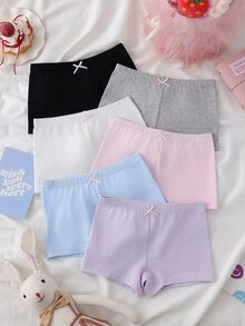 6件/包 女童純色馬卡龍色內褲 秋季 - 彩色 - 查看 3