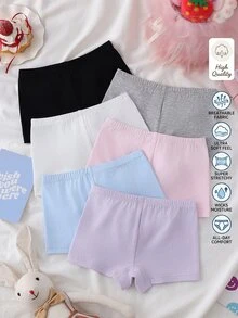 6件/包 女童純色馬卡龍色內褲 秋季 - 彩色 - 查看 2