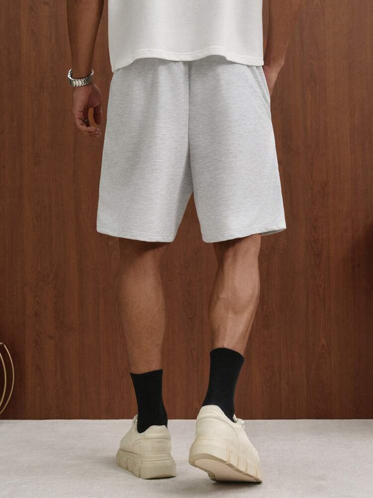 TOKVUE 男士灰色基礎休閒寬鬆運動短褲，附口袋，抽繩彈性腰頭，衛衣布料，舒適時尚，春夏男士短褲，適合日常休閒、週末出遊、戶外活動、旅行探險、輕鬆工作環境或半正式場合，送給男友/丈夫的週年/生日派對完美禮物 - 灰色 - 查看 5