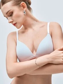 Softvol Women's Wireless Push-Up Bra - Comfortable T-Shirt Bra, All-Day Push-Up Support & Seamless Fit, Everyday Confidence Choice - White - View 7