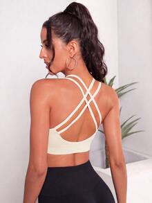 Slayform Slayform Crisscross Back Sports Bra - White - View 3