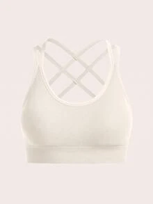 Slayform Slayform Crisscross Back Sports Bra - White - View 7