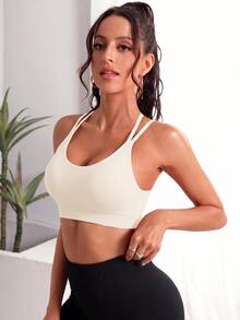 Slayform Slayform Crisscross Back Sports Bra - White - View 4