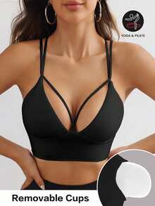 Slayform Slayform Ladies' Solid Color Simple Daily Wear Sports Underwear - Black - View 4