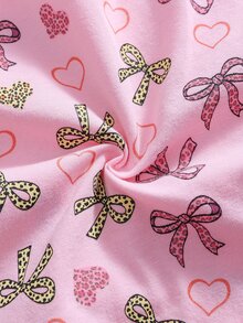 SHEIN 7件套少女简约时尚蝴蝶结、爱心、字母系列柔软舒适纯棉内裤套装 - 彩色 - 查看 4