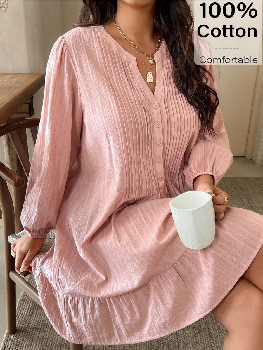 SHEIN Frenchy Plus Size Women Solid Color Casual Everyday Dress Fall/Winter Casual Daily Homewear Dress Casual Vacation Daily Going Out Dress For Women Fall/Winter