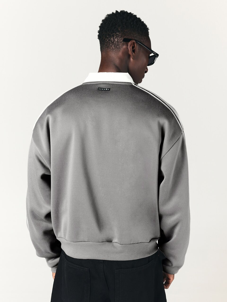 PLAYBOY X SUMWON Bunny Logo Oversized Crew Neck Sweatshirt With Contrast Stripe Sleeve Detail And Ribbed Cuffs And Hem