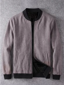 EGENSIO Men's Autumn Casual Herringbone Twill Jacket - Multicolor - View 4