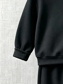 SHEIN 2件組小男孩時尚簡約舒適圓領衛衣運動褲套裝，酷感英文字母滿版印花設計，適合秋季 - 彩色 - 查看 6