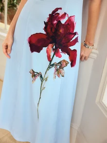 MOTF PREMIUM WOMEN'S SPRING/SUMMER FLORAL PRINT SLIM WAIST ELEGANT DRESS - Multicolor - View 2