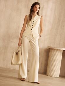 MOTF PREMIUM WOMEN'S APRICOT SUIT PANTS, FASHIONABLE COMMUTE - Apricot - View 10