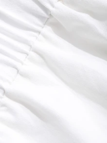 Dazy Plus 女款大尺碼黑色波點可愛女孩休閒韓風春夏秋百搭A字長裙 - 白色 - 查看 4