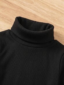 SHEIN 兒童小女孩高領打底 T-shirt，秋季服飾，適合日常休閒穿著，3件組套裝 - 彩色 - 查看 6