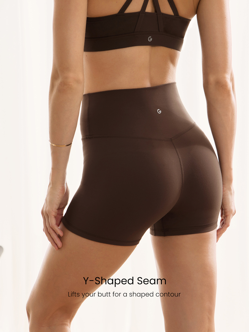 4.3" FeatherFit™ Crossover Waist Biker Shorts