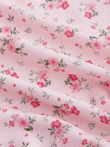 SHEIN MOD Plus Size Ditsy Floral Bust Ruched High Slit Cami Dress For Summer Milkmaid Dress,Corset Dress,Corset Dress For Women - Pink - View 7