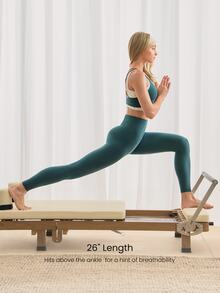 GLOWMODE 26" FeatherFit™ High Expectations Super High-Waist Pocket Leggings Gym  Spring Summer - Dark Green - View 4