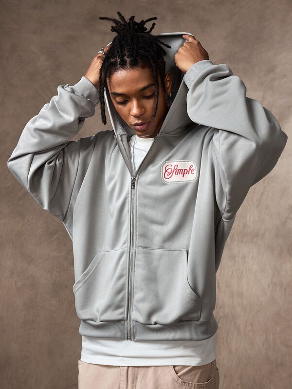 ROMWE MEN Street Life Men's Letter Pattern Casual Daily Hoodie