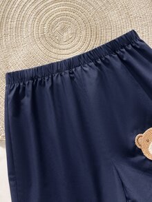 Cozy Pixies 2件套男婴卡通熊条纹圆领短袖上衣和松紧腰短裤套装 - 彩色 - 查看 5