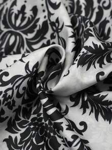 INAWLY Plus Size Women's Elegant Floral Print Cami Dress For Vacation - Black - View 7