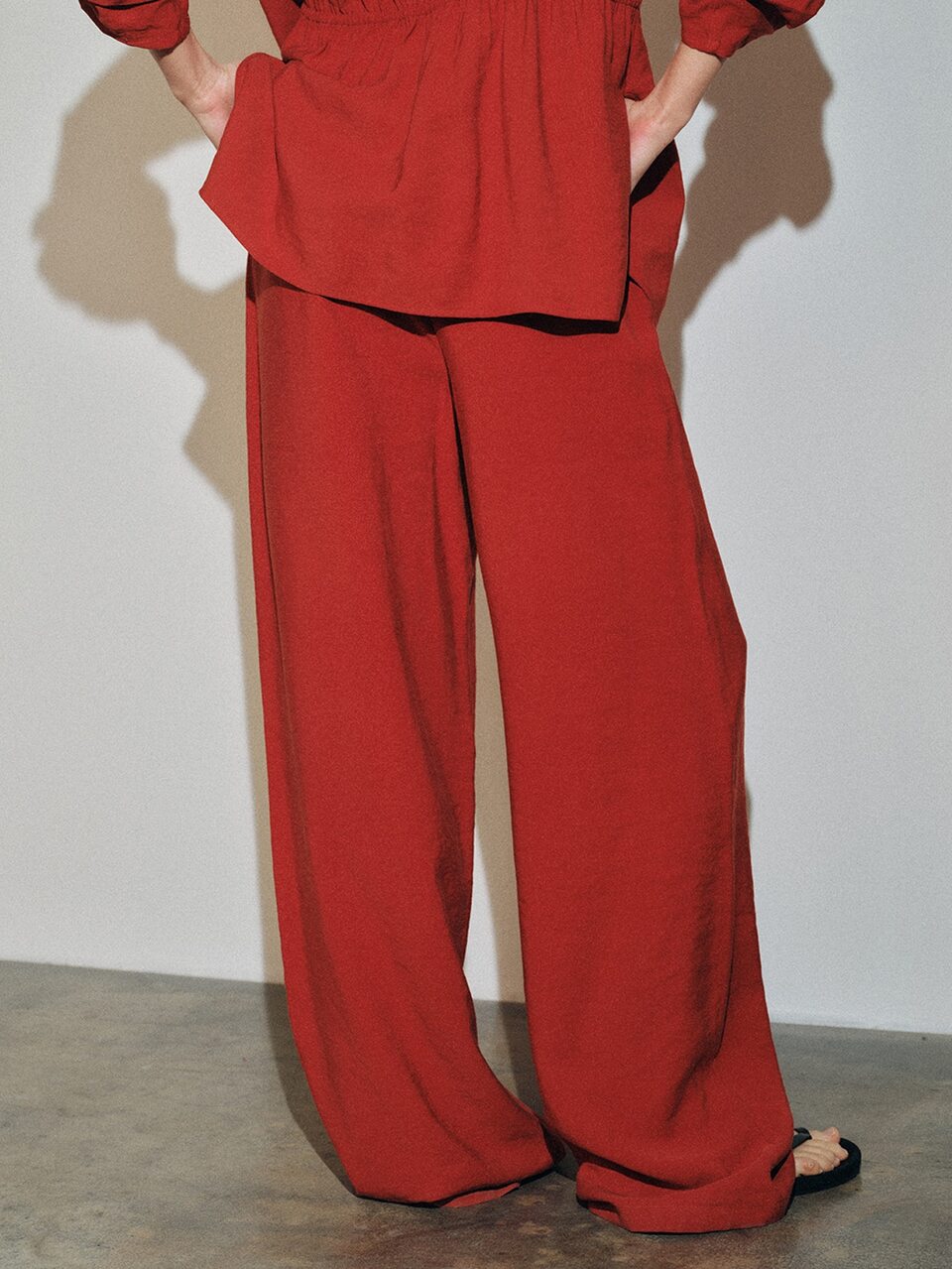 MOTF URBAN LOW WAIST ELASTIC WAIST DRAWSTRING PENDANT DECOR WIDE LEG SUIT PANTS SPRING SUMMER